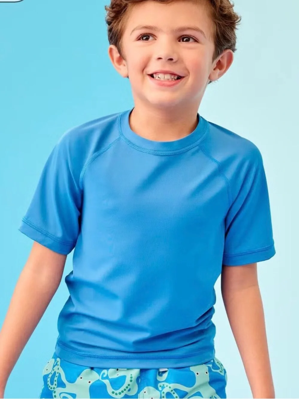 Hanna Anderson boys Short Sleeve Rashguard Top